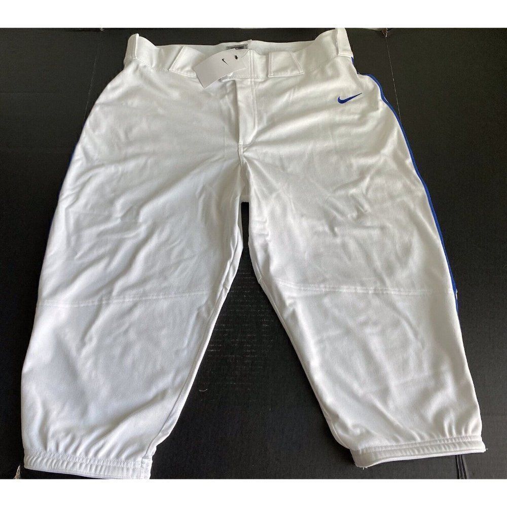 Nike Vapor Select High Waist Baseball Pants White Royal BQ6437-102 Men’s Sz 2XL